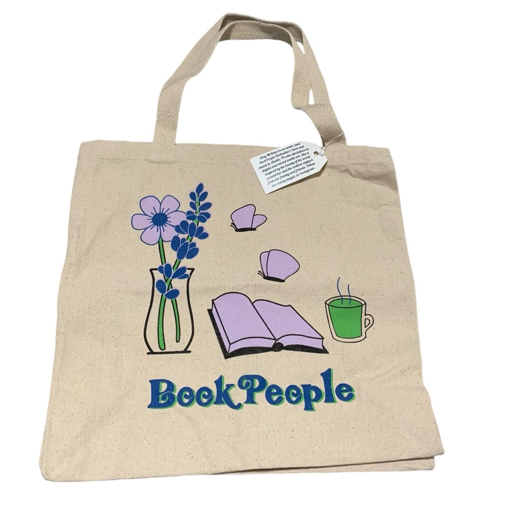 Book people Local Artist Canvas Tote NWT